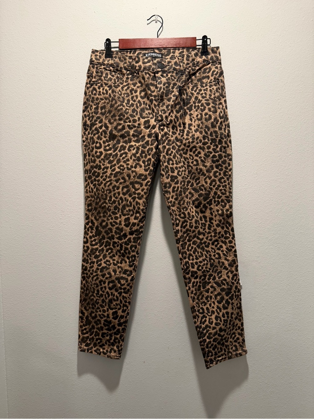Express Leopard-Print Ankle High Rise Jeggings